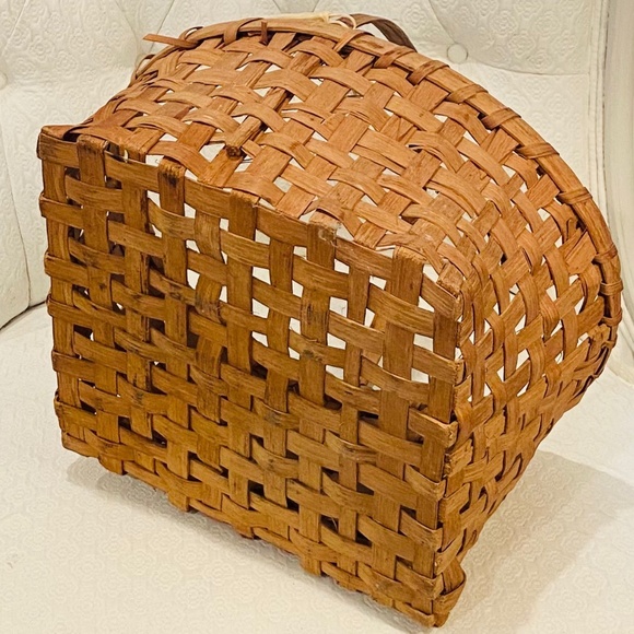 O4-RARE Antique Primitive Farmhouse Hand Woven Egg Basket - Picture 6 of 10